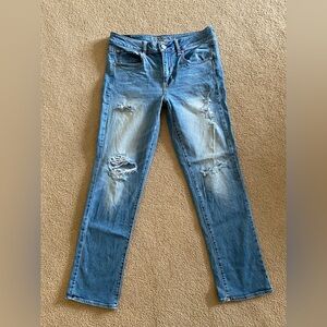 American Eagle Straight Super Stretch Distressed Jeans